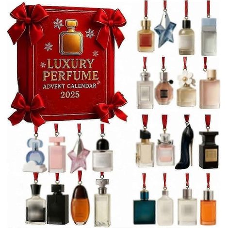 Calendrier de l'Avent 2025 de luxe avec 25 à 26 parfums, compte à rebours de Noël de 24 jours avec 24 parfums et décorations de Noël 2D en acrylique, Premium Hol-lhh2