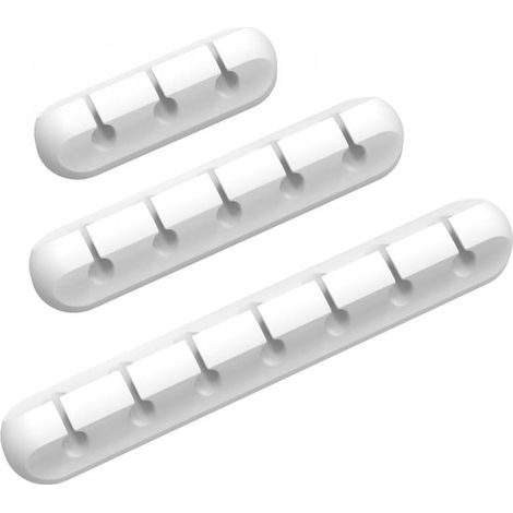 Set di 3 fermacavi, clip organizer per la gestione dei cavi in silicone autoadesivo per cavi di ricarica USB da scrivania, cavi da comodino, cavi del mouse, PC. (1/5)