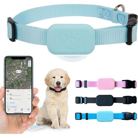 GPS-Halsband, unbegrenzte Reichweite, wasserdicht, Anti-Verlust-Funktion, für Haustiere, Katzen, Hunde, intelligenter Ortungsdienst, kompatibel mit Apple iOS FindMy (blau)