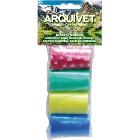 Sacchetti per deiezioni canine ARQUIVET, 4 rotoli x 20 pezzi
