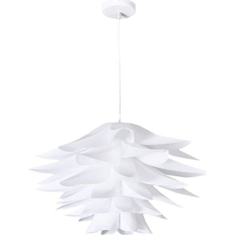 Pendentif Puzzle Abat- Jour Fleur De Lotus Bricolage Plafonnier Blanc Jigsaw Puzzle Lustre Abat- Jour 45Cm Salon Café Restaurant Lampe (Pas de Lumière) (1/5)