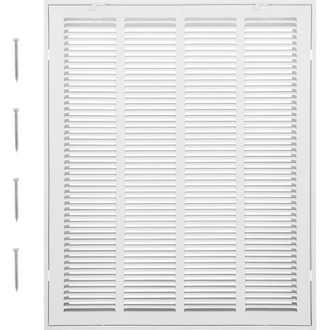VEVOR Return Air Filter Grille, Fits W20 x H25 Inch Duct Opening, Filter Not Included, Return Air Vent Cover for Wall, Powder-Coated Steel Return Air Grill Detachable Face/Door for 1 inch Filters (1/5)