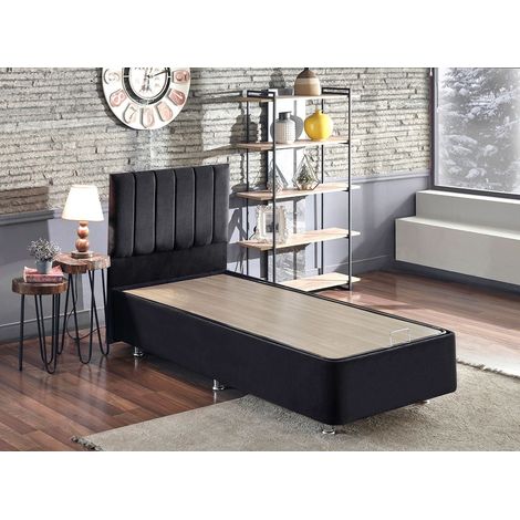 Ensemble tête de lit et cadre de lit avec coffre de rangement Rika-100x200 (1/5)