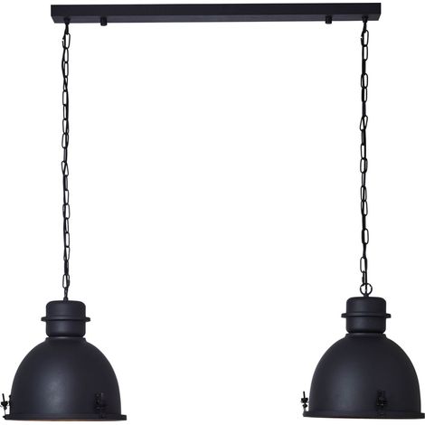 BRILLIANT lampe, suspension Kiki 2 flammes corindon noir, métal, 2x A60, E27, 52W, lampes normales (non incluses), A ++ (1/4)