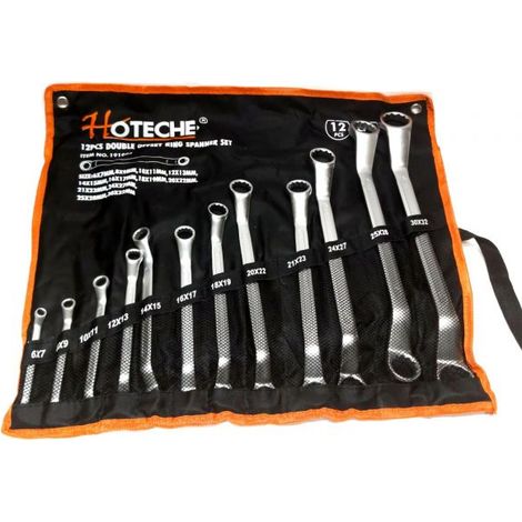 Serie 12 chiavi Poligonali combinate a stella satinate doppie Curve 6-32mm con c (1/4)