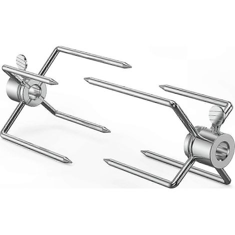 Fourchettes de rôtissoire en acier durable pour tiges carrées de 8 mm, poignées lavables au lave-vaisselle, pièces de rechange compatibles avec kits de tournebroche (1/5)
