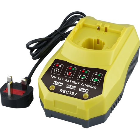 Pdstation – Chargeur de batterie P117 pour Ryobi ONE+ 12V-18V – Compatible avec batteries Li-Ion et Ni-Cd – Charge rapide 3A – Surveillance intelligente - BCL1418 (1/5)
