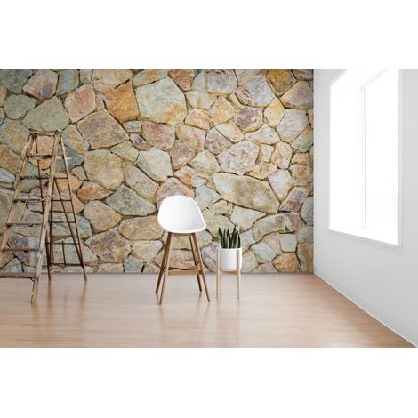 Papier Peint Pierre - Mur Rustique Naturel - 150 x 250 cm (1/2)