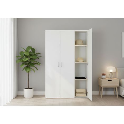 Dmora - Armario 3 puertas Dublino, Muebles de dormitorio, Vestidor, Armario de ropa, 111x52 h179 cm, Blanco (1/5)