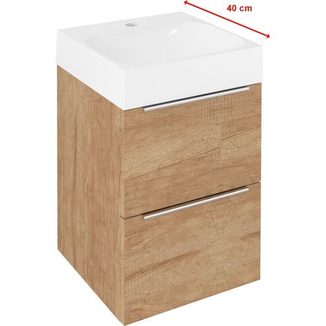 Meuble vasque EMONA 39,4x55x39cm, chêne alabama (1/4)