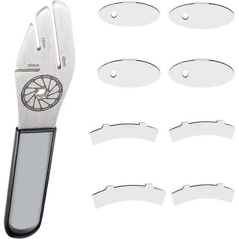 Clé à plaquettes de frein pour vélo, outil de réparation de freins à disque en acier inoxydable pour vélos de route, clé de correction du planéité des disques (1/5)