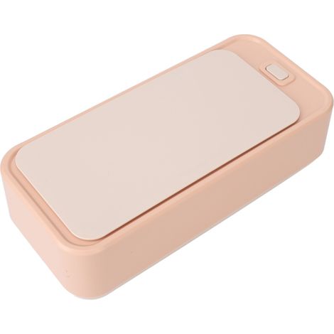 Machine de nettoyage de bijoux à vibrations haute fréquence éliminant la saleté nettoyeur de lunettes et d'appareils dentaires (rose). (1/5)