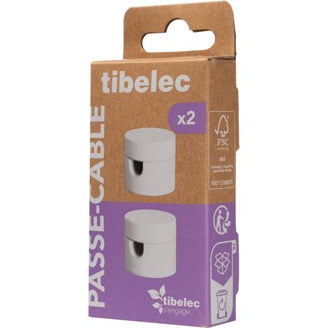 TIBELEC Passes cable aluminium blanc d20mm lot de 2 tibelec (1/3)