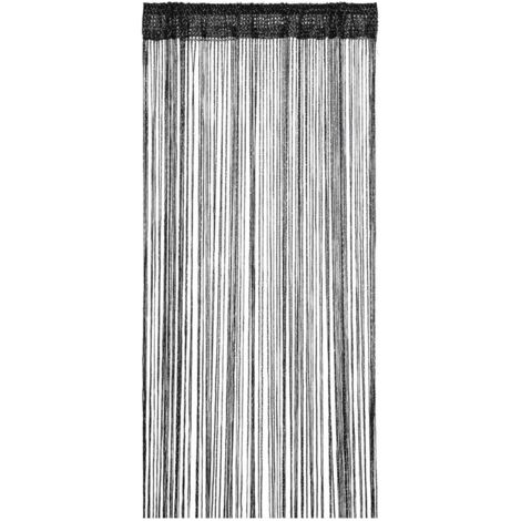 Rideau AntiMouches 90x200 cm Franges Pailletées Noir, Moustiquaire Porte Extérieure, Séparation de Pièce et Décoration (1/5)