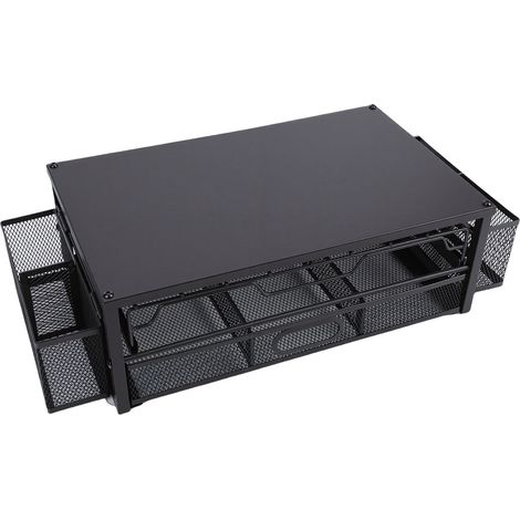 Porte-dosettes café à deux niveaux avec rangement capsules et tiroirs extractibles, pour plan de travail cuisine et bar à café, plaque noire (1/5)
