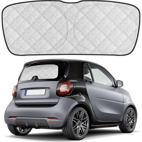 Pare-Soleil pour Lunette Arrière Remplacement pour Smart Fortwo 2014-2024, Pliable Pare-Soleil pour Pare-Brise de Voiture, Bloque 99% des Rayons UV et Maintient Votre Véhicule au Frais,- (1/5)