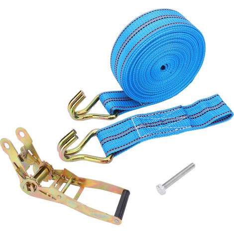 Sangle à cliquet avec tendeur fixe, robuste, en alliage de polyester et acier, pour usage industriel, 10 m x 50 mm (1/5)