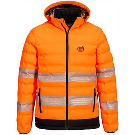 Portwest Hi-Vis Ultrasonic Heated Tunnel Jacket S548 Gr. XL Orange/Black