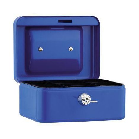 Geldkassette 15,2x8x11,5cm 5Fächer blau