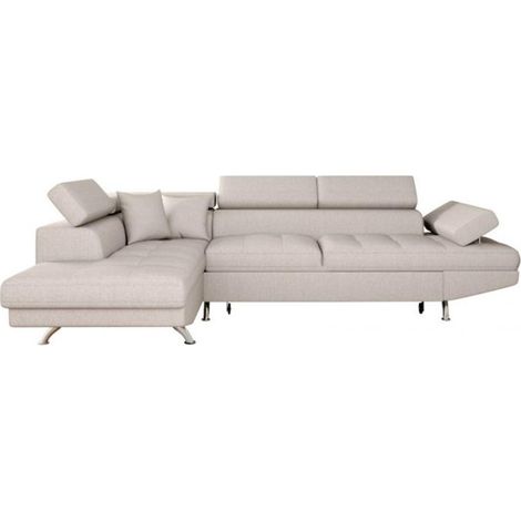 Canapé d'Angle Gauche Convertible "Tyma" 271cm Beige (1/5)