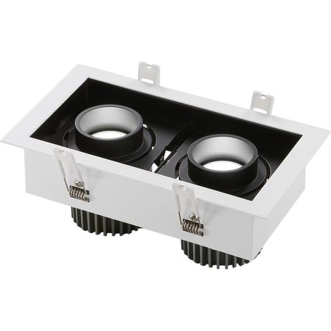 "Incasso LED APOLLO antiriflesso nero con luce orientabile 2x10W luce naturale"