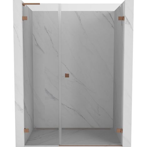 Mexen Lunar-B L porte de douche pivotante droite 110 cm, transparent, cuivre brossé - 832SL-110-050-65-00-P (1/5)