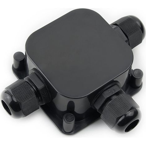 4 boîtes de jonction étanches IP66, 3 câbles externes, noires
