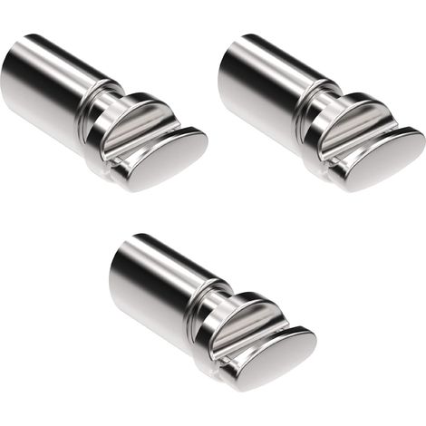 3 Mensole in ABS per radiatori scaldasalviette a tubi piatti - Dimensione sezione tubo piatto 10 mm, distanza tra i tubi minimo 5 mm - Tenuta 90 Kg - Cromato - 3 pezzi (1/5)
