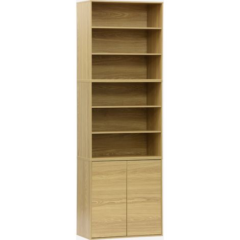 Estantería, biblioteca modular con 2 puertas y 5 estantes (1/5)