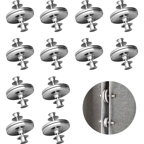 12 Paires Boutons Magnétiques pour Rideaux, 20mm Embrasses Rondes Aimants, Bouton de Maintien Magnétique, pour Rideaux de Douche, Rideaux pour Maison, Hôtel