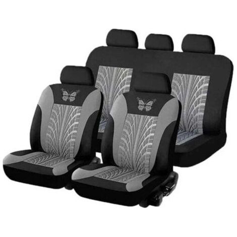 Housse Siege Voiture , Ensemble de Housses de Siège Auto Universelle ,Couvre Sieges pour Avant et Arrière Grise (1/4)