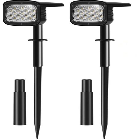 2 Projecteur solaire, étanche IP65, luminosité réglable, allumage automatique, pour jardin, allée, mur (1/5)