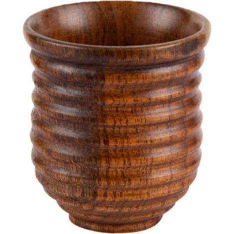 Handleless cup with spiral rim, 80 ml, 6 x 6 x 6.5 cm, for home and restaurant use, brown color (1/5)
