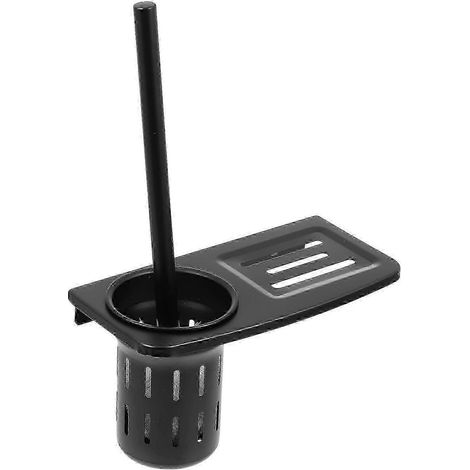 Un porte-brosse de nettoyage de toilettes en aluminium de style futuriste, conçu pour ranger un ensemble. (1/5)