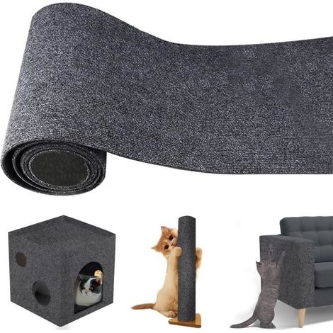 Tapis Griffoir pour Chat Auto-adhésif Gris, Protection Canape Chat Anti Griffe 40×200 cm, Climbing Cat Scratcher (1/4)