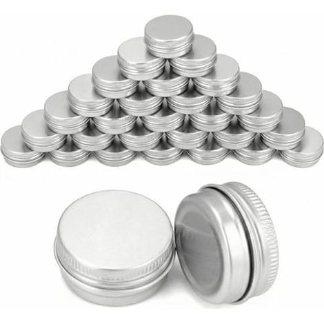 30 Pièces Pots Rond en Aluminium avec Couvercle, Pot Vide Cosmétiques Pot Vide Cosmétiques pour Maquillage, Crème, Baume à Lèvres, Stockage de Voyage (30ml) (1/5)