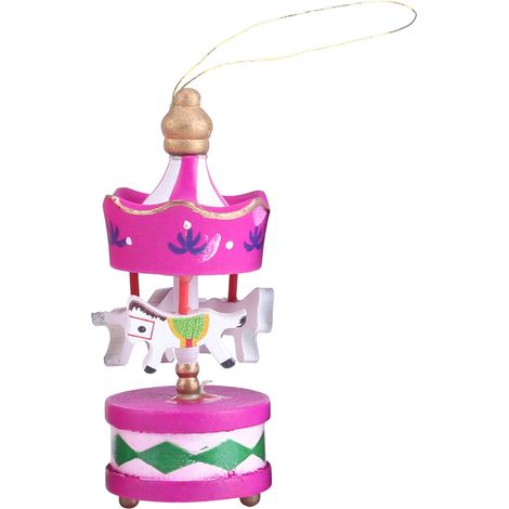 Holzkarussellpferd-Ornament, Weihnachtsdekoration fürs Kinderzimmer, Geschenk für Kinder (1/5)