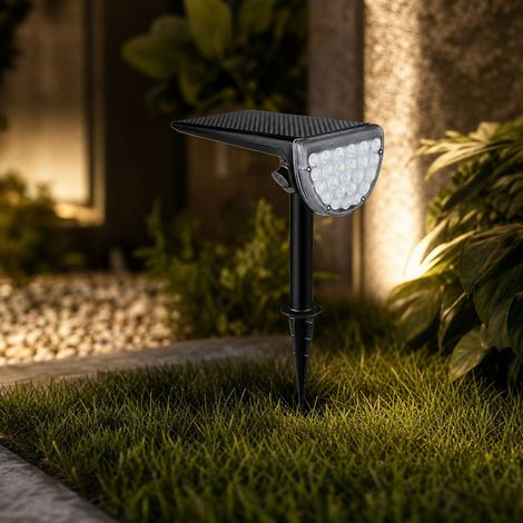 Projecteur solaire LED jardin IP65, détection mouvement, réglable 120°, lumière chaude, autonomie 10h, panneau mono 2.5W (1/4)