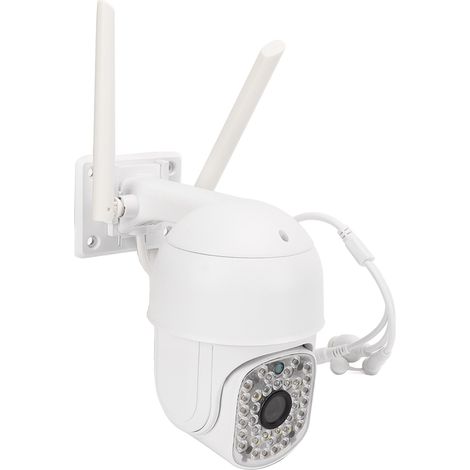 Caméra de sécurité sans fil WiFi 2,4 GHz/5 GHz avec audio bidirectionnel, vision nocturne infrarouge, détection de mouvement, alarme et fonction panoramique/inclinaison pour la maison (prise UK). (1/5)