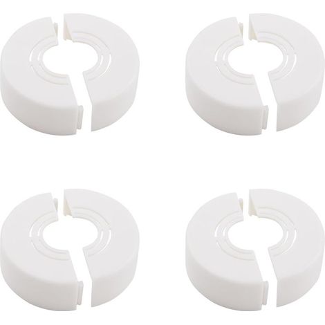 Couvercle de tuyau mural, 4pcs Plastique Trou Mural Décoration Couvercle de bride divisée Installation facile Plaque de conduite ronde réglable Couvercle de tuyau mural Accessoires (Blanc) (1/5)