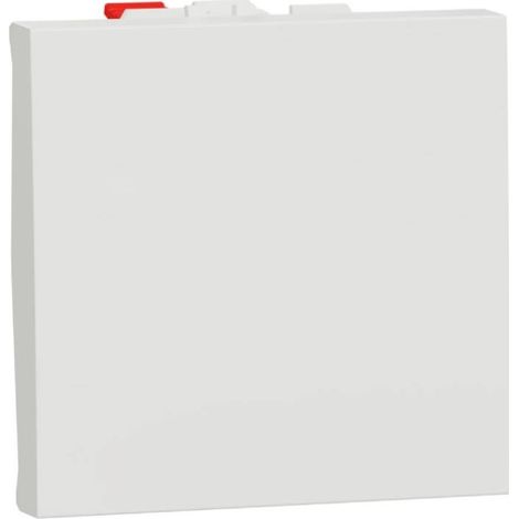 Unica - bouton-poussoir NO - 10A - connex rapid - 2 mod - Blanc anti - méca seul (NU320620) (1/3)