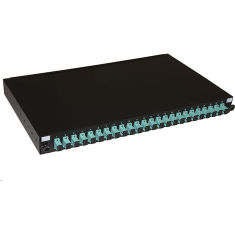 Link Pannello Fibra Ottica 19'' Con 24 Adattatori Sc Simplex Om3 Profondita' 250mm Con Pigtail Installati Nero