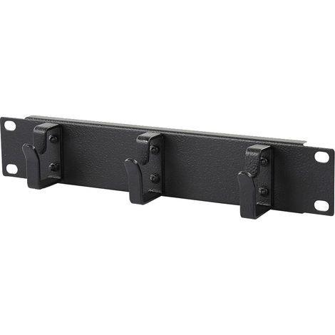Lanview 1HE 10" Kabelmanagement-Panel, 3 Haken, Schwarz, RA10110BL