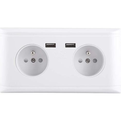 Toma USB multifuncional, enchufe europeo de pared con doble puerto USB para cargar teléfono de 250 V. (1/4)