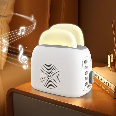CSPARKV Veilleuse Bruit Blanc,3-in-1 Lampe de Chevet Bébé Veilleuse Machine à Sons avec Haut-parleur Bluetooth, Minuterie, White Noise Night Light pour Bébé, Enfants, Adulte, Noël Cadeau, Chambre (1/5)