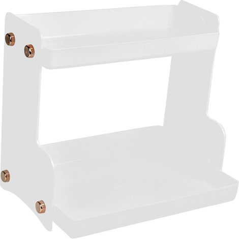 Étagère de rangement cosmétique double niveau, robuste, stable et élégante, transparente, idéale pour le salon ou la chambre à coucher.