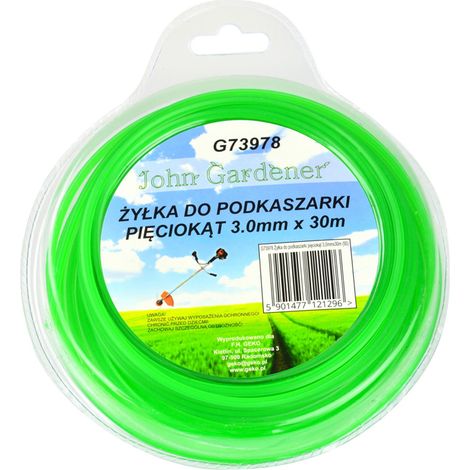 FILO PER DECESPUGLIATORE TAGLIAERBA SEZIONE 3mm PENTAGONALE 30m GEKO G73978