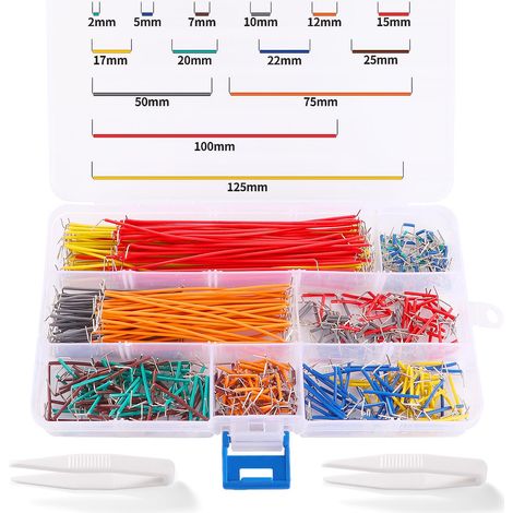 560 Pieces U Shape Breadboard Jumper Cable, Breadboard Jumper Wires, Seamless Jumper Cable, Bread Board Wire, with 2 Tweezers, for DIY Shield, Breadboard