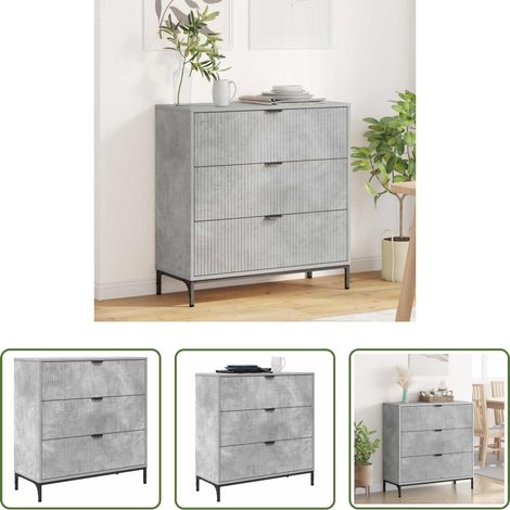 vidaXL Buffet cuisine - Buffet Gris béton 79,5 x 33 x 82 cm Bois d'ingénierie (1/5)