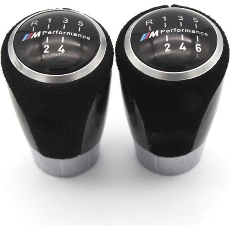 Convient aux pommeaux de levier de vitesse BMW, leviers de vitesse, type M en fibre, E87, E88, E90, logo M, argent, 6 vitesses, un paquet. (1/4)